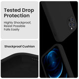 Cordking iPhone 11 Pro Max Case, Silicone [Square Edges] & [Camera Protecion] Upgraded Phone Case with Soft Anti-Scratch Microfiber Lining, 6.5 inch, Black