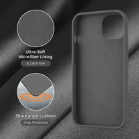 Cordking Designed for iPhone 13 Case, Silicone Ultra Slim Shockproof Protective Phone Case with [Soft Anti-Scratch Microfiber Lining], 6.1 inch, Space Gray