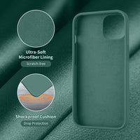 Cordking Compatible with iPhone 13 Mini Case, Ultra Slim Silicone Shockproof Protective [Enhanced Camera Protection] Cover with [Soft Anti-Scratch Microfiber Lining], 5.4 inch,Midnight Green