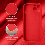 Cordking Designed for iPhone 13 Pro Max Case, Silicone Full Cover [Enhanced Camera Protection] Shockproof Protective Phone Case with [Soft Anti-Scratch Microfiber Lining], 6.7 inch, Red