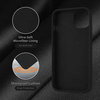 Cordking Compatible with iPhone 13 Mini Case, Ultra Slim Silicone Shockproof Protective [Enhanced Camera Protection] Cover with [Soft Anti-Scratch Microfiber Lining], 5.4 inch,Black