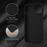 Cordking Compatible with iPhone 13 Mini Case, Ultra Slim Silicone Shockproof Protective [Enhanced Camera Protection] Cover with [Soft Anti-Scratch Microfiber Lining], 5.4 inch,Black