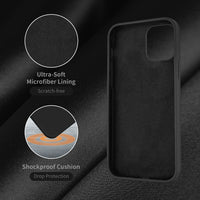 Cordking Designed for iPhone 12 Case, Designed for iPhone 12 Pro Case, Silicone Slim Shockproof Phone Case Cover with [Soft Anti-Scratch Microfiber Lining] 6.1 inch, Black