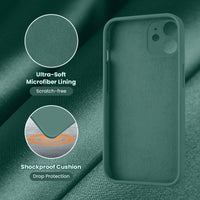 Cordking iPhone 11 Case, Silicone [Square Edges] & [Camera Protecion] Upgraded Phone Case with Soft Anti-Scratch Microfiber Lining, 6.1 inch, Midnight Green