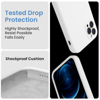 Cordking iPhone 11 Pro Max Case, Silicone [Square Edges] & [Camera Protecion] Upgraded Phone Case with Soft Anti-Scratch Microfiber Lining, 6.5 inch, White