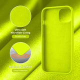 Cordking Compatible with iPhone 13 Mini Case, Ultra Slim Silicone Shockproof Protective [Enhanced Camera Protection] Cover with [Soft Anti-Scratch Microfiber Lining], 5.4 inch,Fluorescent Green