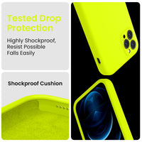 Cordking iPhone 11 Pro Max Case, Silicone [Square Edges] & [Camera Protecion] Upgraded Phone Case with Soft Anti-Scratch Microfiber Lining, 6.5 inch, Fluorescent Green