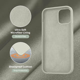 Cordking Designed for iPhone 12 Case, Designed for iPhone 12 Pro Case, Silicone Shockproof Phone Cover with [Soft Anti-Scratch Microfiber Lining] 6.1 inch, Stone