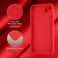 Cordking Case for iPhone 11 Pro, Silicone Ultra Slim Shockproof Phone Case with [Soft Anti-Scratch Microfiber Lining], 5.8 inch, Red