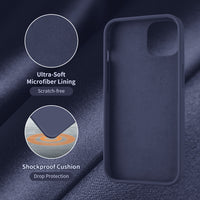 Cordking [5 in 1] Designed for iPhone 13 Case, with 2 Screen Protectors + 2 Camera Lens Protectors, Shockproof Silicone Phone Case with Microfiber Lining, Navy Blue