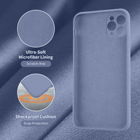 Cordking Phone Case iPhone 11 Pro Max, Silicone Ultra Slim Shockproof Case with [Soft Anti-Scratch Microfiber Lining], 6.5 inch, Lavender Gray