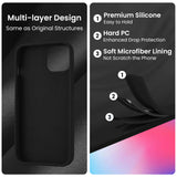 Cordking Designed for iPhone 14 Plus Case, Silicone Phone Case with [2 Screen Protectors] + [2 Camera Lens Protectors] and Soft Anti-Scratch Microfiber Lining Inside, 6.7 inch, Black