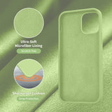 Cordking Compatible with iPhone 12 Pro Max Phone Case, Silicone Ultra Slim Shockproof Phone Case with [Soft Anti-Scratch Microfiber Lining], 6.7 inch, Tea Green