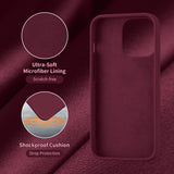 Cordking Designed for iPhone 13 Pro Case, Silicone Ultra Slim Shockproof Protective Phone Case with [Soft Anti-Scratch Microfiber Lining], 6.1 inch, Plum