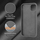 Cordking Silicone iPhone 11 Case, Ultra Slim Shockproof Phone Case with [Soft Anti-Scratch Microfiber Lining], 6.1 inch, Space Gray