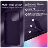 Cordking Designed for iPhone 14 Pro Max Case, Silicone Phone Case with [2 Screen Protectors] + [2 Camera Lens Protectors] and Soft Anti-Scratch Microfiber Lining Inside, 6.7 inch, Purple