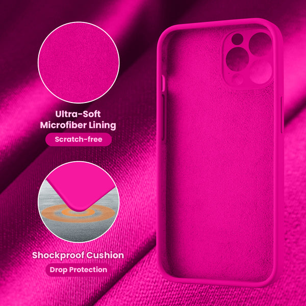 Silicone iPhone 13 Pro Max Case Neon Pink