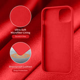 Cordking Compatible with iPhone 13 Mini Case, Ultra Slim Silicone Shockproof Protective [Enhanced Camera Protection] Cover with [Soft Anti-Scratch Microfiber Lining], 5.4 inch, Red