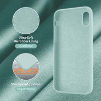 Cordking Case for iPhone X, iPhone Xs, Silicone Ultra Slim Shockproof Phone Case with [Soft Anti-Scratch Microfiber Lining], 5.8 inch, Mint Green