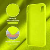 Cordking iPhone XR Phone Cases, Silicone Ultra Slim Shockproof Phone Case with [Soft Anti-Scratch Microfiber Lining], 6.1 inch, Fluorescent Green