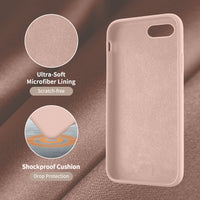 Cordking iPhone SE 2020 Case, iPhone 7 8 Case, Silicone Ultra Slim Shockproof Phone Case with [Soft Microfiber Lining], 4.7 inch, Pinksand