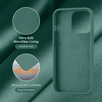 Cordking [5 in 1] Designed for iPhone 12 Pro Max Case, with 2 Screen Protectors + 2 Camera Lens Protectors, Shockproof Silicone Phone Case with Microfiber Lining, Midnight Green