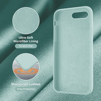 Cordking Case for iPhone 8 Plus, iPhone 7 Plus, Silicone Ultra Slim Shockproof Phone Case with [Soft Anti-Scratch Microfiber Lining], 5.5 inch, Mint Green