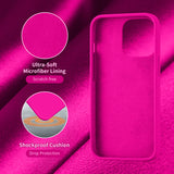 Cordking Designed for iPhone 13 Pro Max Case for Women, Silicone Ultra Slim Shockproof Protective Phone Case with [Soft Anti-Scratch Microfiber Lining], 6.7 inch, Hot Pink