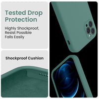 Cordking iPhone 11 Pro Max Case, Silicone [Square Edges] & [Camera Protecion] Upgraded Phone Case with Soft Anti-Scratch Microfiber Lining, 6.5 inch, Midnight Green