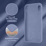 Cordking Phone Case iPhone Xs MAX, Silicone Ultra Slim Shockproof Protective Case with [Soft Anti-Scratch Microfiber Lining], 6.5 inch, Lavender Gray