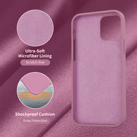 Cordking Case Designed for iPhone 12 Pro, Designed for iPhone 12, Silicone Shockproof Phone Case with [Soft Anti-Scratch Microfiber Lining] 6.1 inch, Lilac Purple