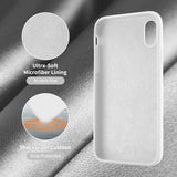 Cordking iPhone Case XS MAX, Silicone Ultra Slim Shockproof Protective Phone Case with [Soft Anti-Scratch Microfiber Lining], 6.5 inch, White