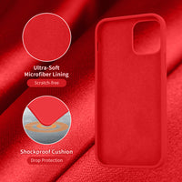 Cordking Compatible with iPhone 12 Pro Max Case for Women, Silicone Ultra Slim Shockproof Phone Case with [Soft Anti-Scratch Microfiber Lining], 6.7 inch, Red