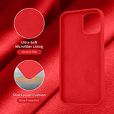 Cordking Compatible with iPhone 12 Pro Max Case for Women, Silicone Ultra Slim Shockproof Phone Case with [Soft Anti-Scratch Microfiber Lining], 6.7 inch, Red