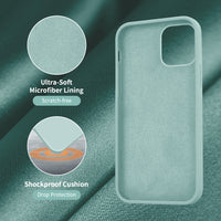 Cordking Designed for iPhone 12 Pro Case, Designed for iPhone 12 Case, Silicone Shockproof Phone Case with [Soft Anti-Scratch Microfiber Lining] 6.1 inch, Mint Green