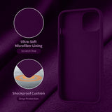 Cordking Designed for iPhone 13 Mini Case, Silicone Ultra Slim Shockproof Protective Phone Case with [Soft Anti-Scratch Microfiber Lining], 5.4 inch, Wine Red