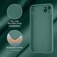 Cordking iPhone 11 Pro Case, Silicone Ultra Slim Shockproof Phone Case with [Soft Anti-Scratch Microfiber Lining], 5.8 inch, Midnight Green