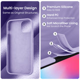 Cordking Designed for iPhone 14 Plus Case, Silicone Phone Case with [2 Screen Protectors] + [2 Camera Lens Protectors] and Soft Anti-Scratch Microfiber Lining Inside, 6.7 inch, Clove Purple