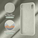 Cordking iPhone Xs MAX Phone Cases, Silicone Ultra Slim Shockproof Protective Phone Case with [Soft Anti-Scratch Microfiber Lining], 6.5 inch, Stone