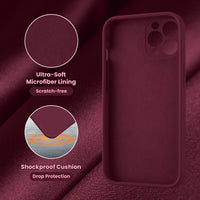 Cordking Designed for iPhone 13 Pro Case, Silicone Full Cover [Enhanced Camera Protection] Shockproof Protective Phone Case with [Soft Anti-Scratch Microfiber Lining], 6.1 inch, Plum