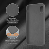 Cordking Silicone iPhone Xs MAX Case, Ultra Slim Shockproof Protective Phone Case with [Soft Anti-Scratch Microfiber Lining], 6.5 inch, Space Gray