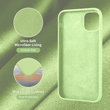 Cordking iPhone 11 Case, Silicone Ultra Slim Shockproof Phone Case with [Soft Anti-Scratch Microfiber Lining], 6.1 inch, Tea Green