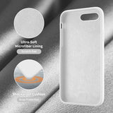 Cordking iPhone Case 8 Plus, Silicone Ultra Slim Shockproof Phone Case with [Soft Anti-Scratch Microfiber Lining], 5.5 inch, White