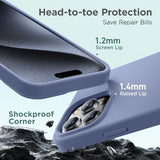 Cordking Designed for iPhone 15 Pro Case, Silicone Ultra Slim Shockproof Protective Phone Case with [Soft Anti-Scratch Microfiber Lining], 6.1 inch, Lavender Gray