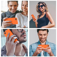 Cordking iPhone SE Case 2022/2020, iPhone 7 8 Case, Silicone Ultra Slim Shockproof Phone Case with [Soft Microfiber Lining], 4.7 inch, Neon Orange