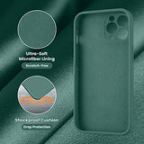 Cordking Designed for iPhone 13 Pro Max Case, Silicone Full Cover [Enhanced Camera Protection] Shockproof Protective Phone Case with [Soft Anti-Scratch Microfiber Lining], 6.7 inch, Midnight Green