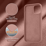 Cordking Designed for iPhone 12 Case, Designed for iPhone 12 Pro Case, Silicone Shockproof Phone Case with [Soft Anti-Scratch Microfiber Lining] 6.1 inch, Light Brown