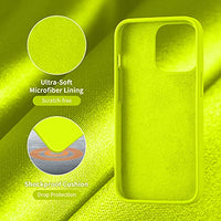 Cordking Designed for iPhone 13 Pro Case, Silicone Ultra Slim Shockproof Protective Phone Case with [Soft Anti-Scratch Microfiber Lining], 6.1 inch, Fluorescent Green