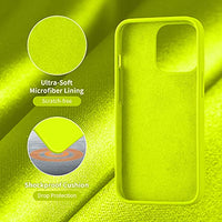 Cordking Designed for iPhone 13 Pro Max Case, Silicone Ultra Slim Shockproof Protective Phone Case with [Soft Anti-Scratch Microfiber Lining], 6.7 inch, Fluorescent Green