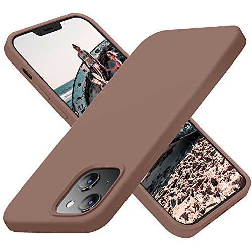Cordking for iPhone 13 Case, iPhone 14 Case, Silicone Ultra Slim Shockproof Protective Phone Case with [Soft Anti-Scratch Microfiber Lining], 6.1 inch, Light Brown
